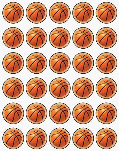 30 x Edible Cupcake Toppers Themed of Basketball Collection of Edible Cake Decorations | Uncut Edible on Wafer Sheet