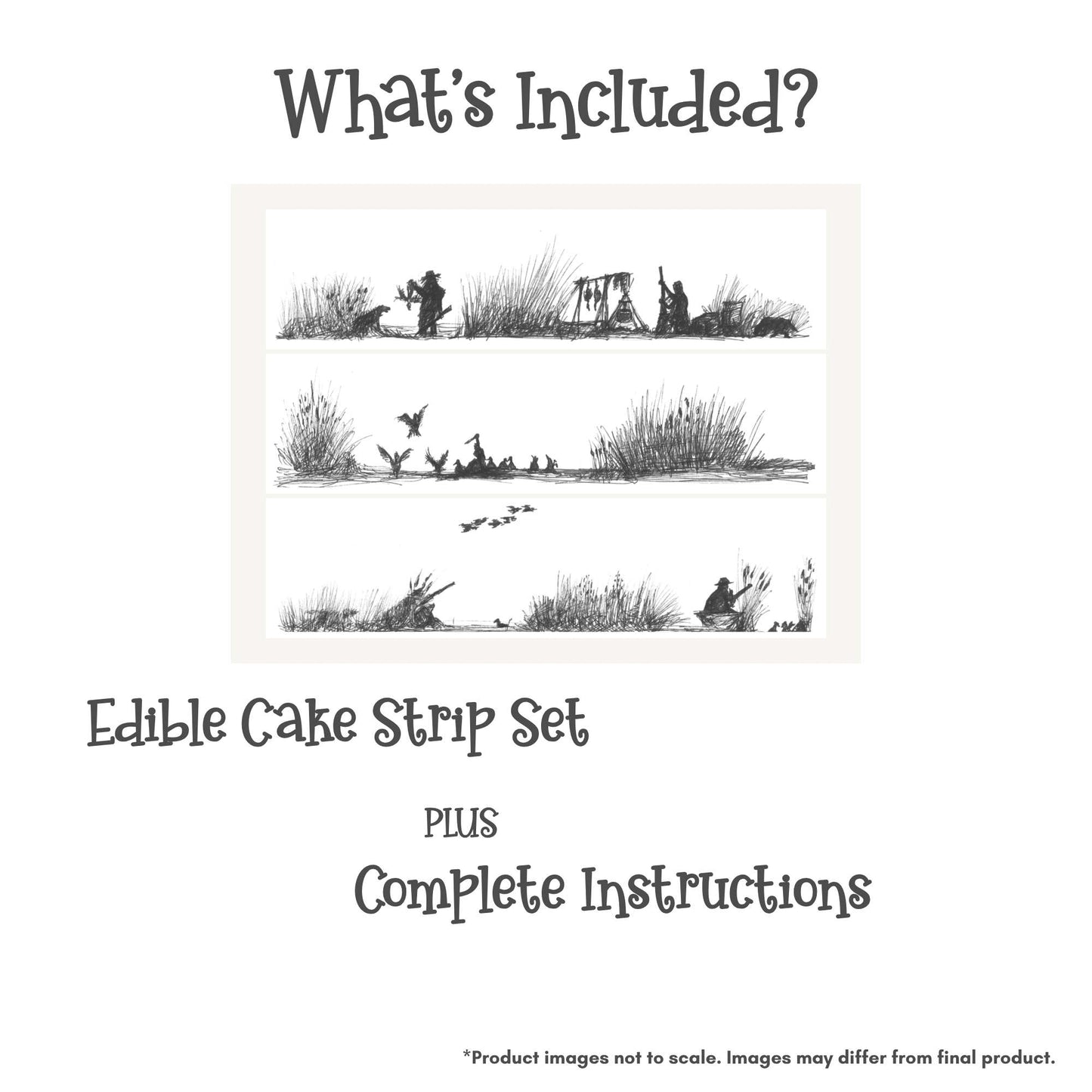 Duck Hunting Sketch Edible Cake Strips
