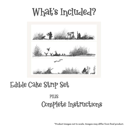 Duck Hunting Sketch Edible Cake Strips