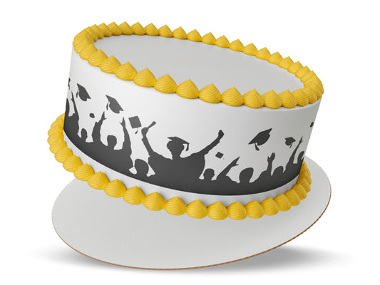 Graduation Silhouette Edible Cake Strips
