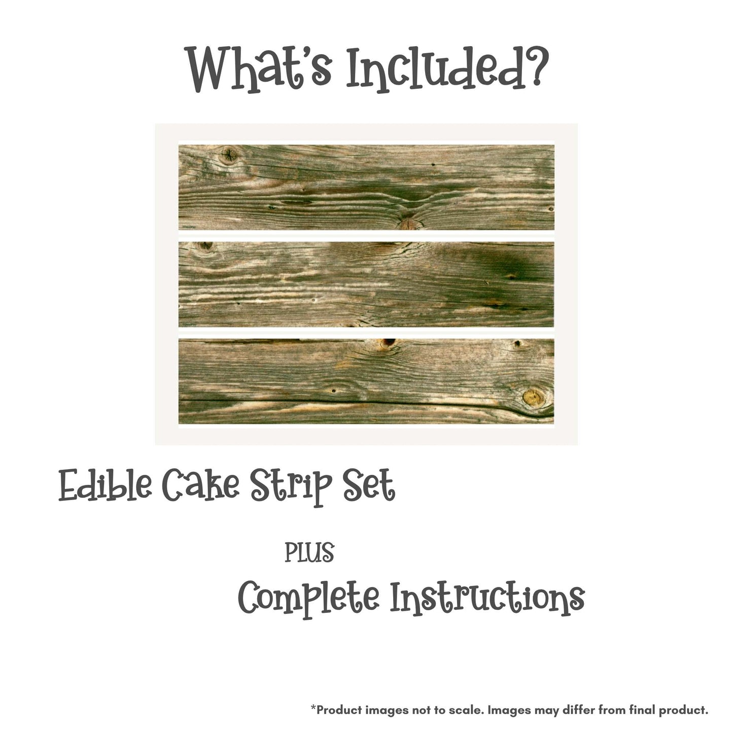 Wood Grain Edible Cake Strips
