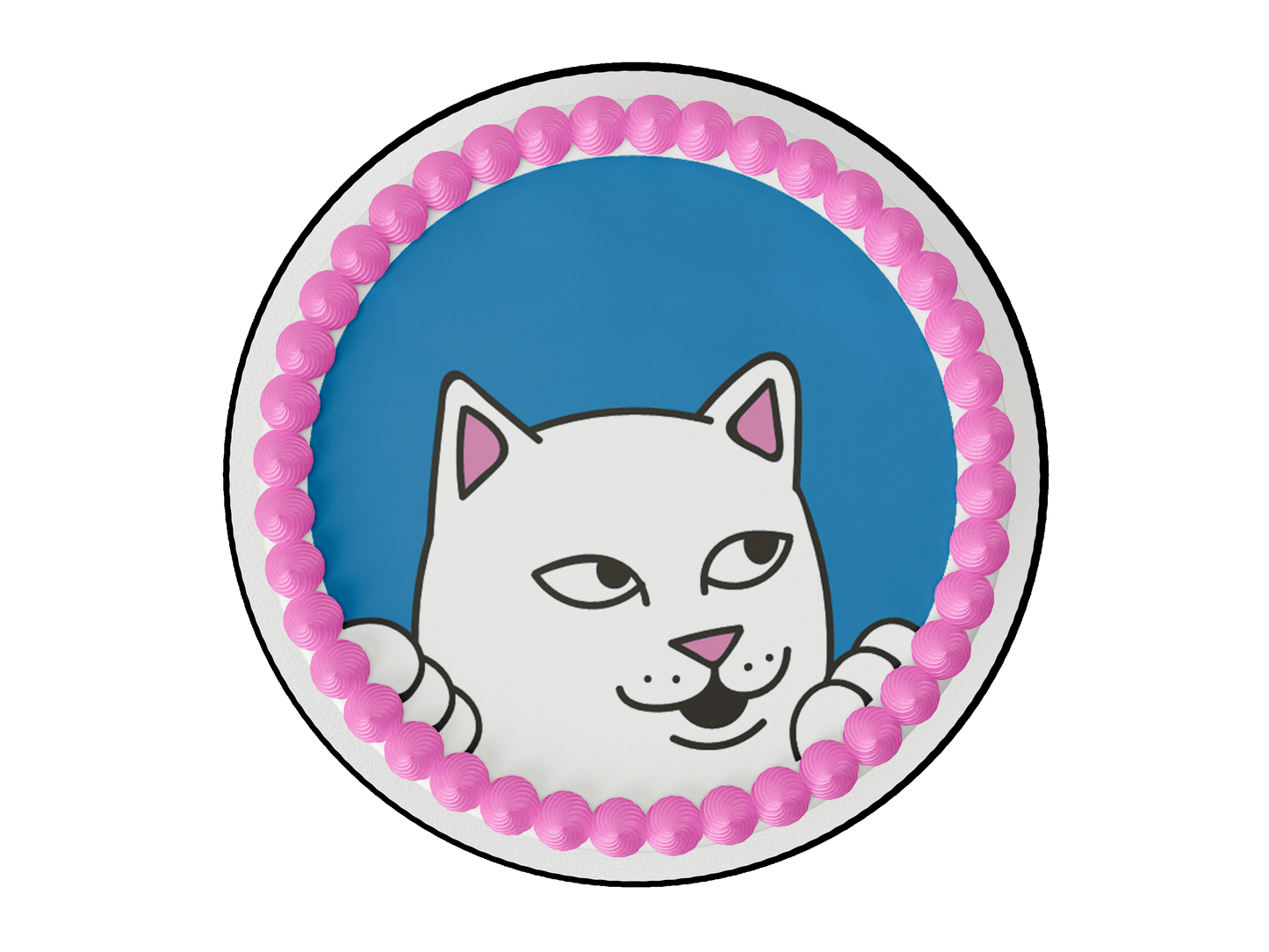 Whimsical Practicality's Rip N Dip Lord Nermal Peeking Edible Icing Image Cake Topper