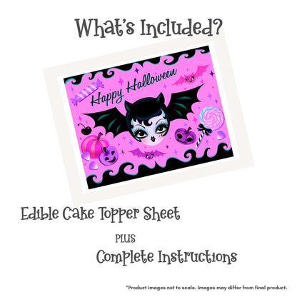 Miss Fluff Bat Dolly Edible Cake Topper