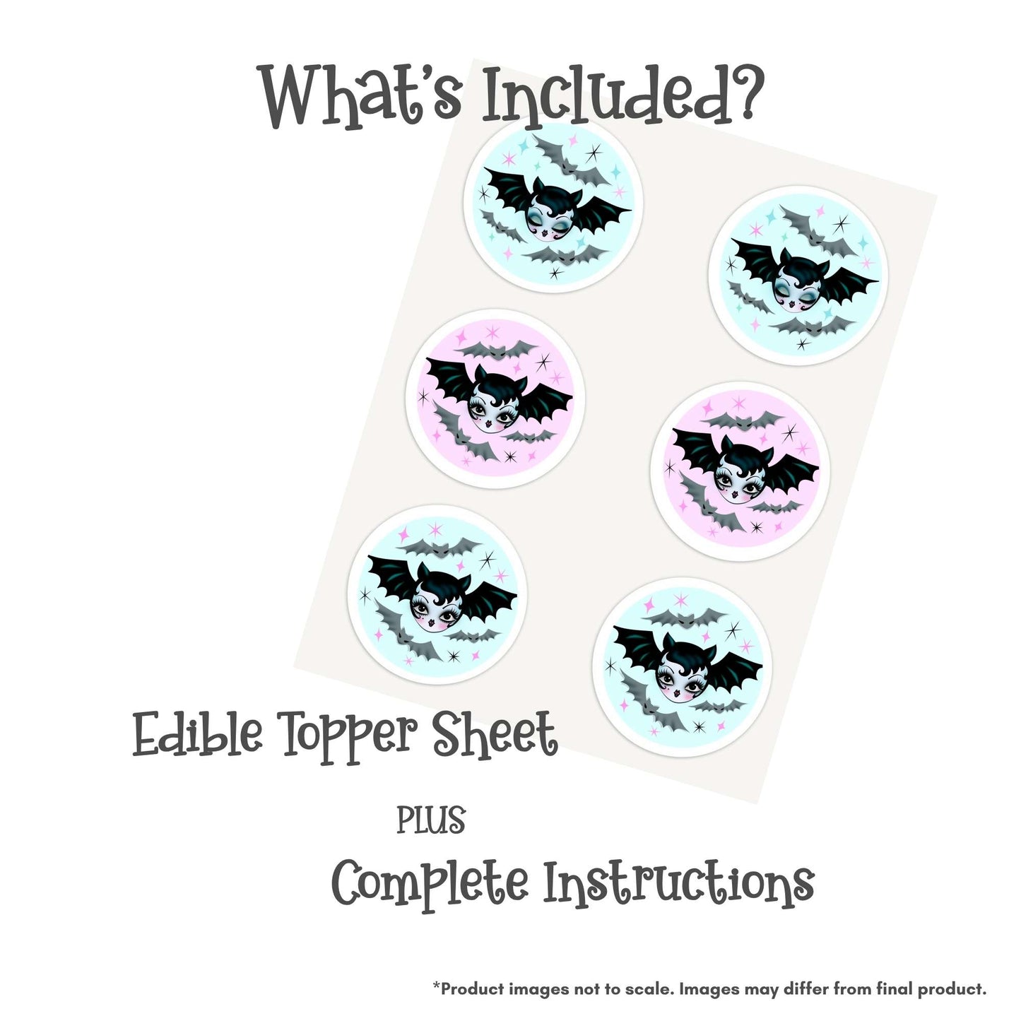 Miss Fluff Bat Dolly Edible Cake Topper