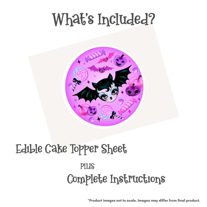 Miss Fluff Bat Dolly Edible Cake Topper