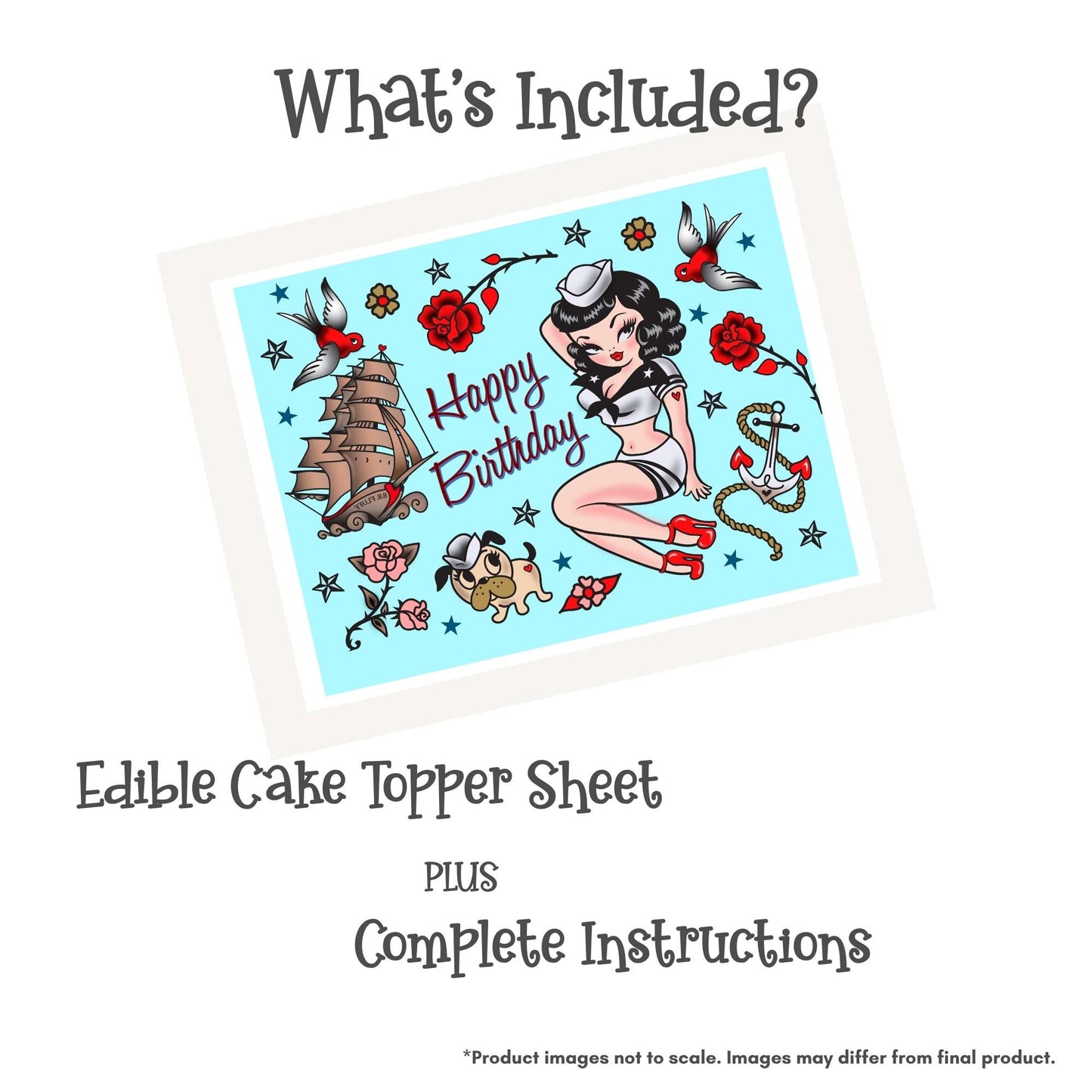 Miss Fluff Suzy the Sailor Edible Cake Topper