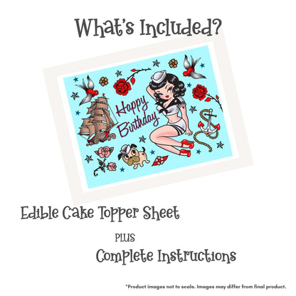 Miss Fluff Suzy the Sailor Edible Cake Topper