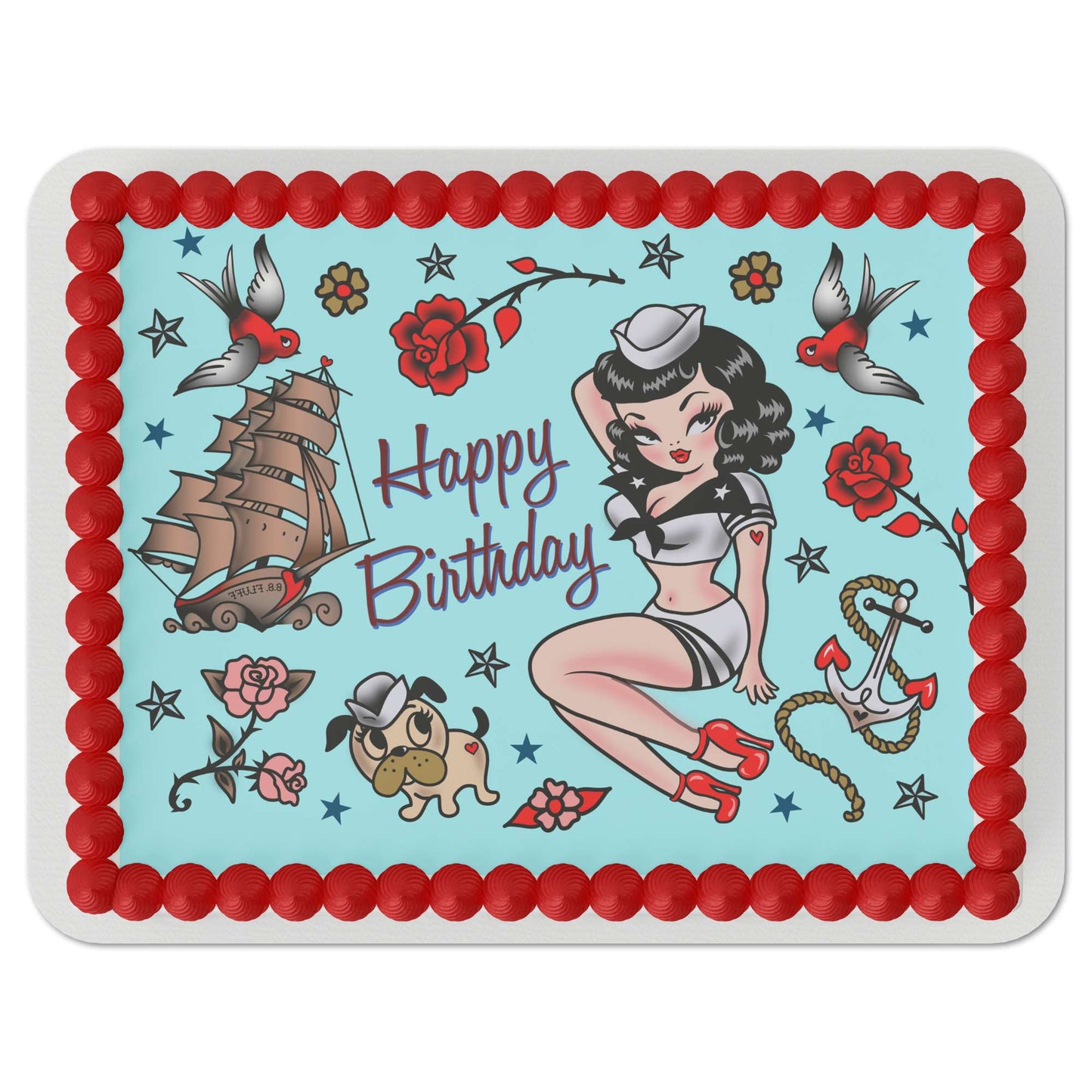 Miss Fluff Suzy the Sailor Edible Cake Topper