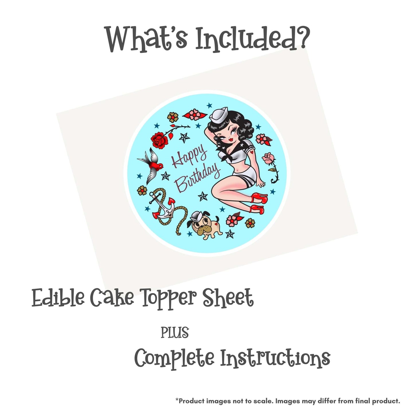 Miss Fluff Suzy the Sailor Edible Cake Topper