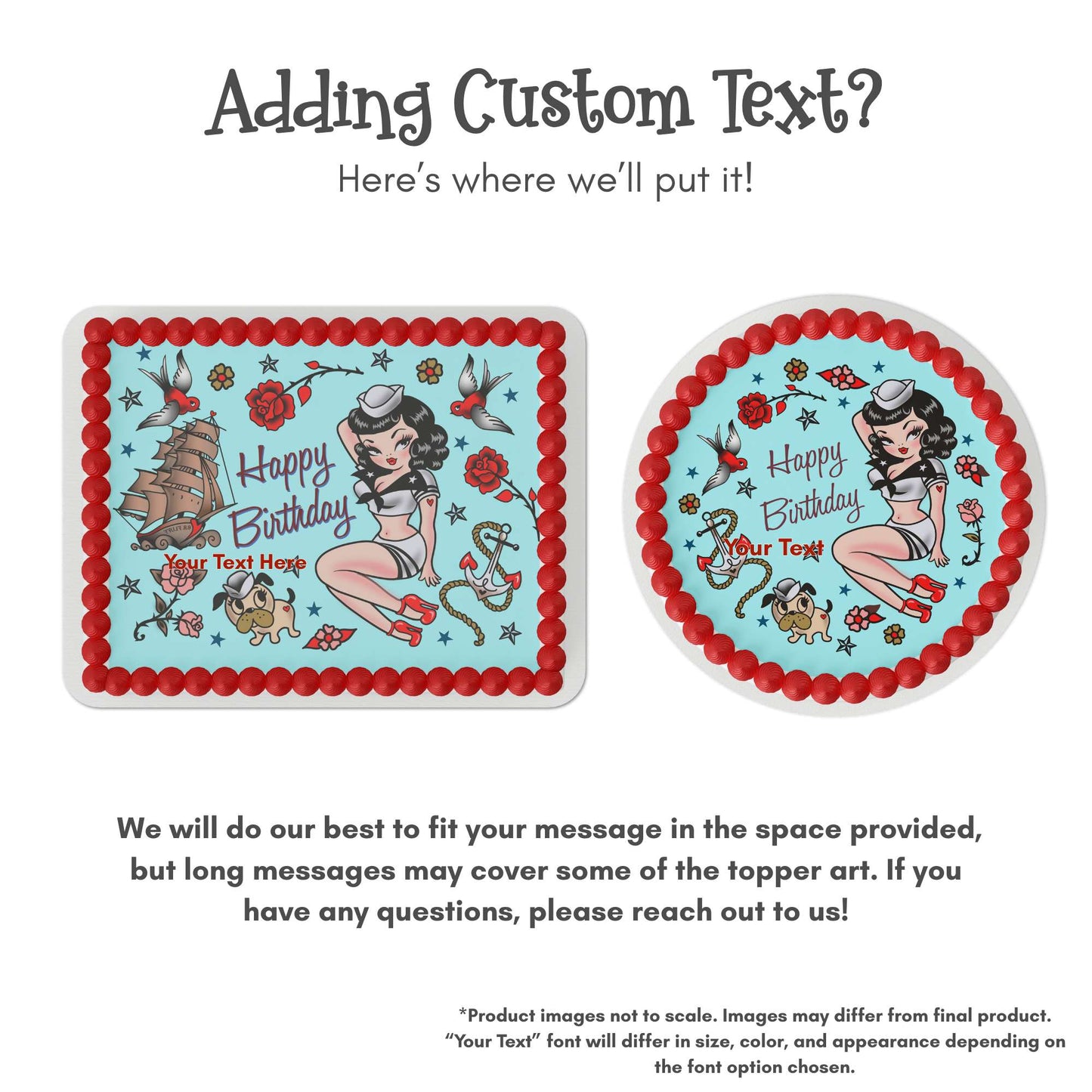 Miss Fluff Suzy the Sailor Edible Cake Topper