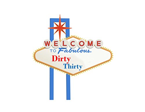 6" Round - Las Vegas Dirty Thirty Birthday - Edible Cake/Cupcake Topper!!!