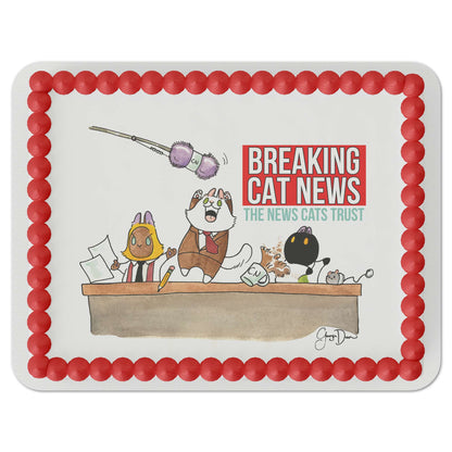 Breaking Cat News Celebration Edible Cake Topper
