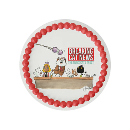 Breaking Cat News Celebration Edible Cake Topper