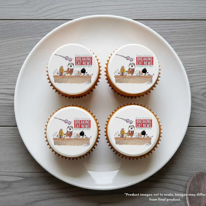 Breaking Cat News Birthday Edible Cake Topper