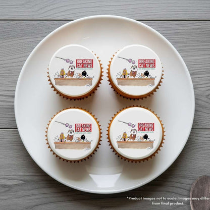 Breaking Cat News Celebration Edible Cake Topper