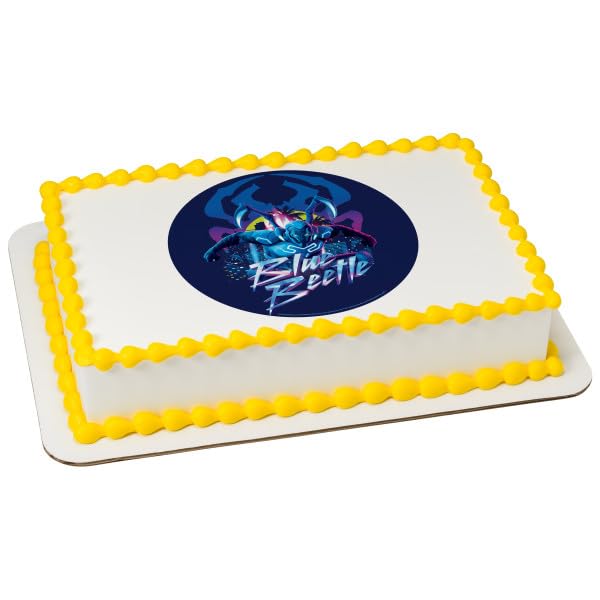 Blue Beetle PhotoCake® Edible Cake Topper Icing Image for 1/4 Sheet cake or larger