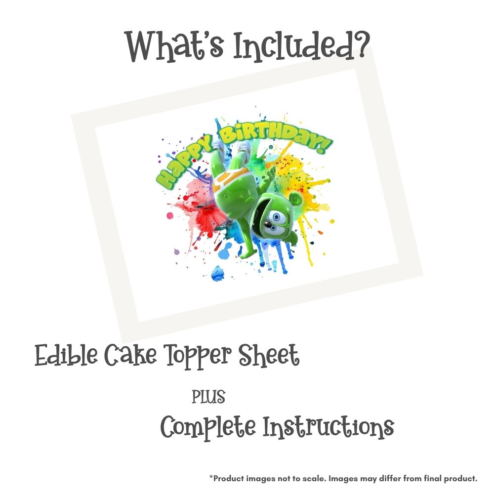 Gummibär and Friends® Splatter Edible Cake Topper