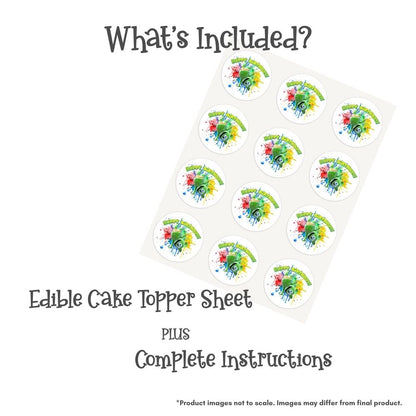 Gummibär and Friends® Splatter Round Edible Cake Topper