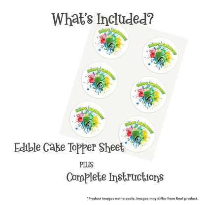 Gummibär and Friends® Splatter Round Edible Cake Topper