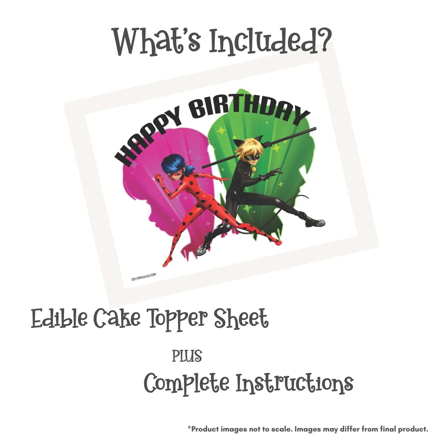 Miraculous: Tales of Ladybug & Cat Noir– Dynamic Hero Duo Edible Cake Topper