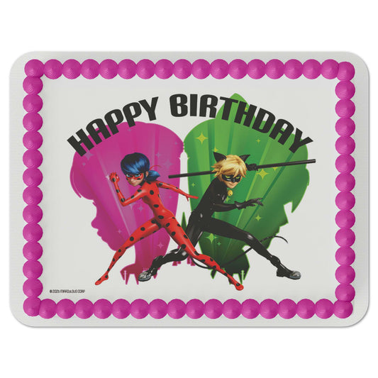 Miraculous: Tales of Ladybug & Cat Noir– Dynamic Hero Duo Edible Cake Topper