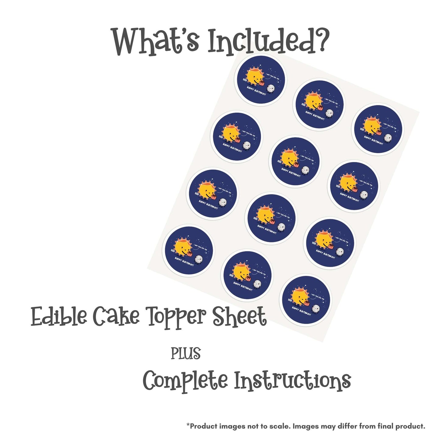 Wawawiwa Sun & Moon Birthday Edible Cake Topper