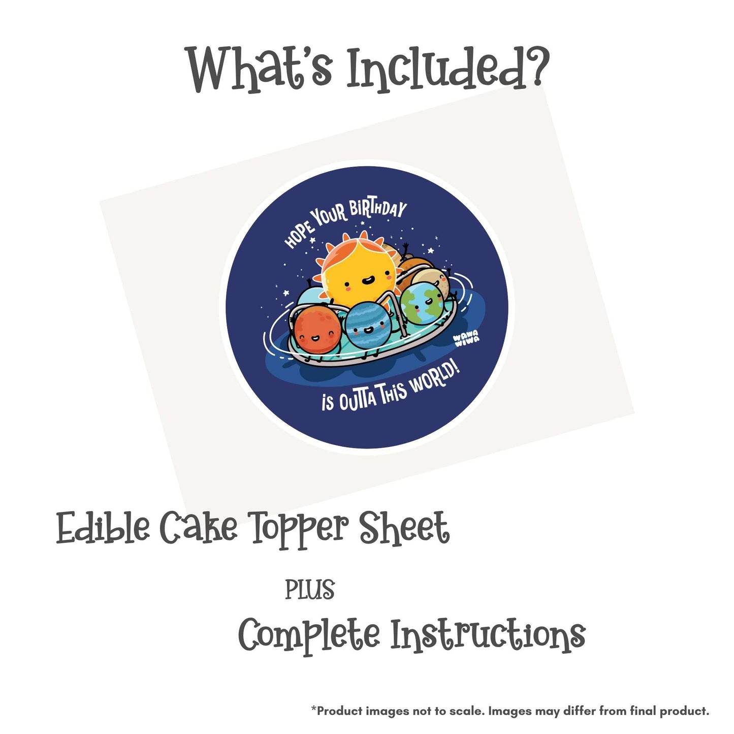 Wawawiwa Planets Birthday Edible Cake Topper