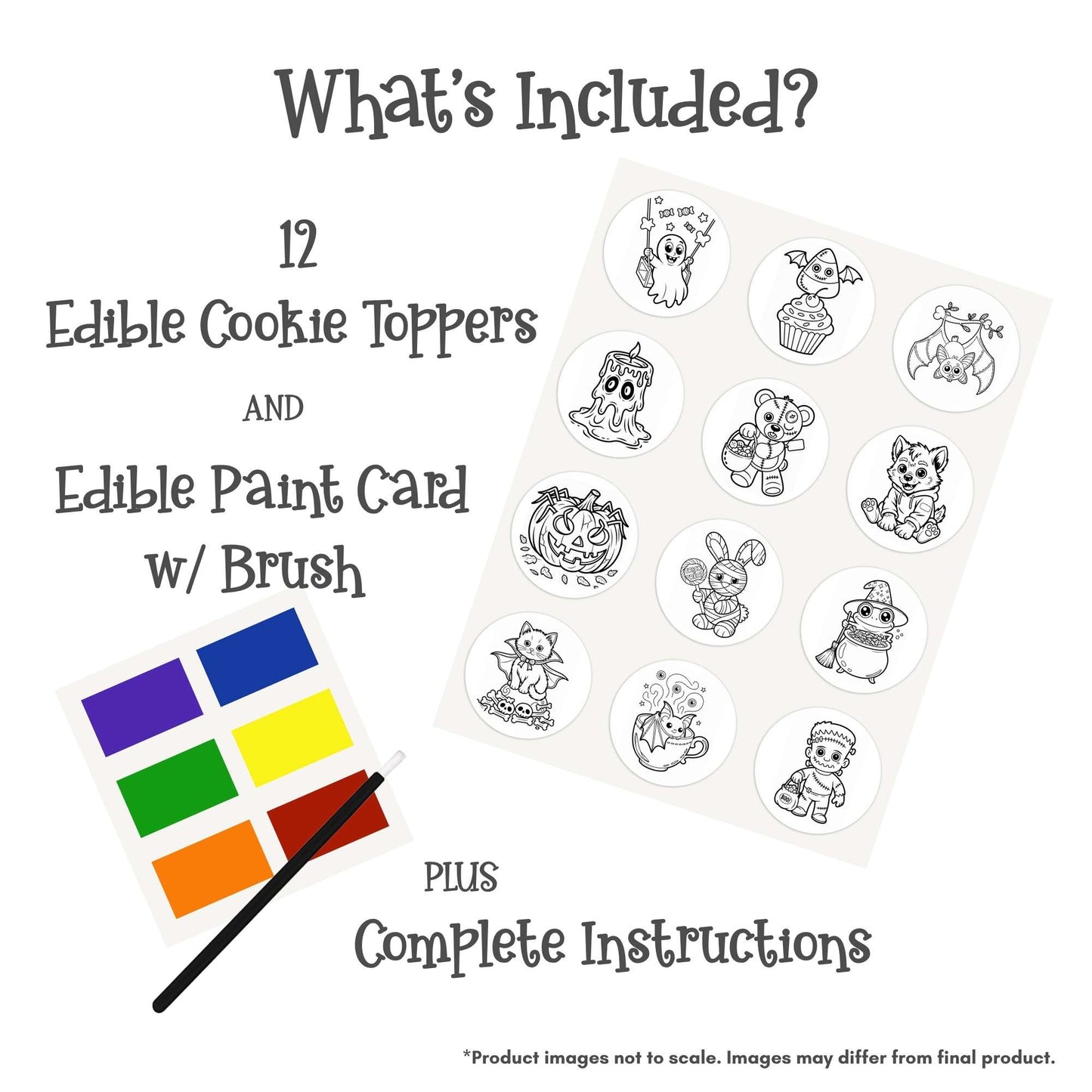 Color Your Own 2 Inch Round Cookie Kit - Halloween Cuties