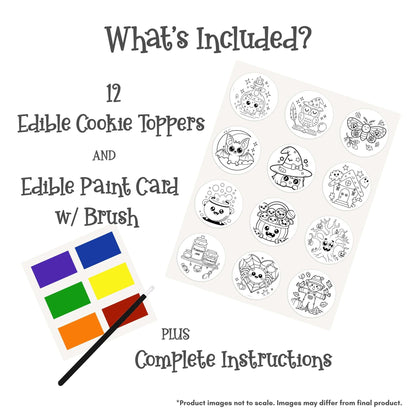 Color Your Own 2 Inch Round Cookie Kit - Chibi Halloween