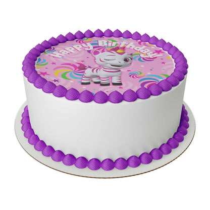 Zoonicorn Aliel Pinwheel 8" Round Edible Cake Topper