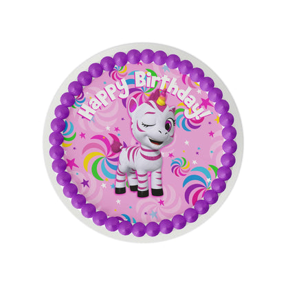 Zoonicorn Aliel Pinwheel 8" Round Edible Cake Topper