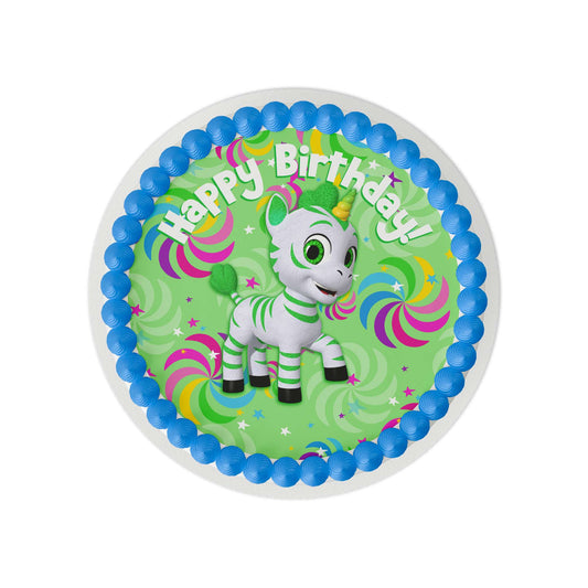 Zoonicorn Ene Pinwheel 8" Round Edible Cake Topper