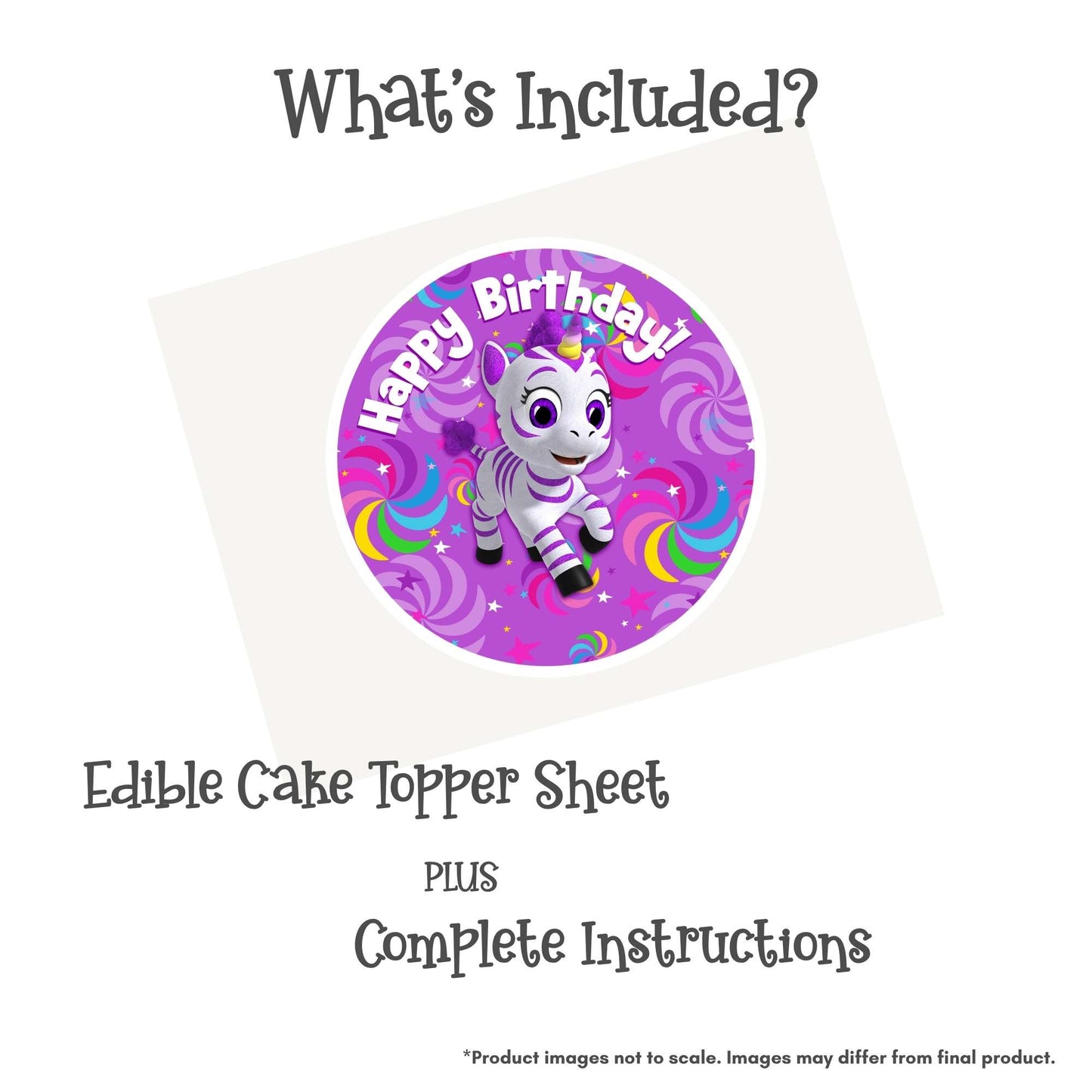 Zoonicorn Promi Pinwheel 8" Round Edible Cake Topper