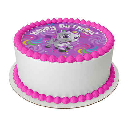 Zoonicorn Promi Pinwheel 8" Round Edible Cake Topper