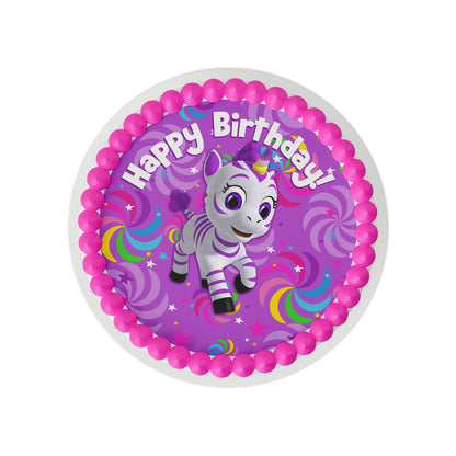 Zoonicorn Promi Pinwheel 8" Round Edible Cake Topper