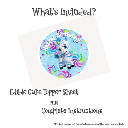 Zoonicorn Valeo Pinwheel 8" Round Edible Cake Topper