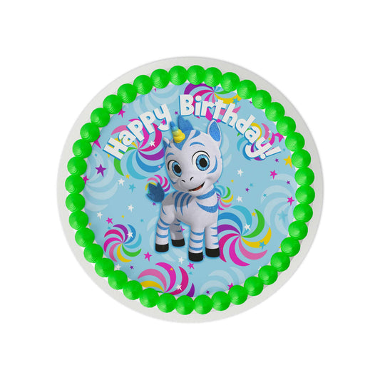 Zoonicorn Valeo Pinwheel 8" Round Edible Cake Topper
