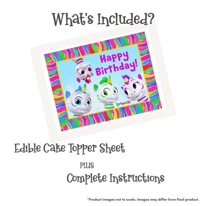 Zoonicorn Hillscape Birthday Quarter Sheet Edible Cake Topper