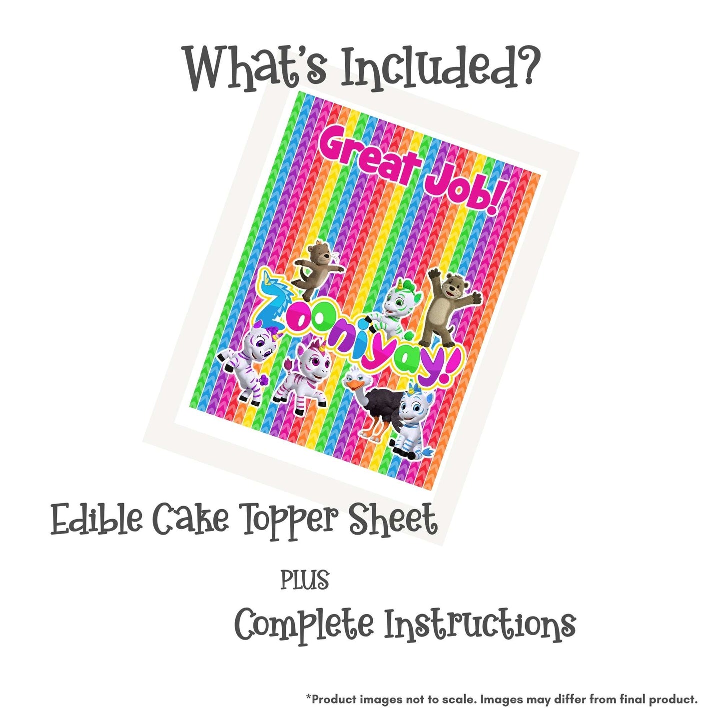 Zoonicorn ZooniYAY! Great Job Quarter Sheet Edible Cake Topper