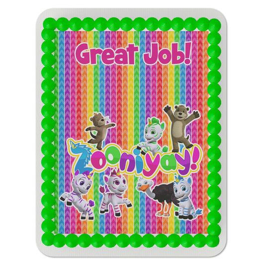 Zoonicorn ZooniYAY! Great Job Quarter Sheet Edible Cake Topper