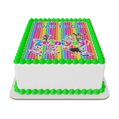 Zoonicorn ZooniYAY! Way to Go Quarter Sheet Edible Cake Topper