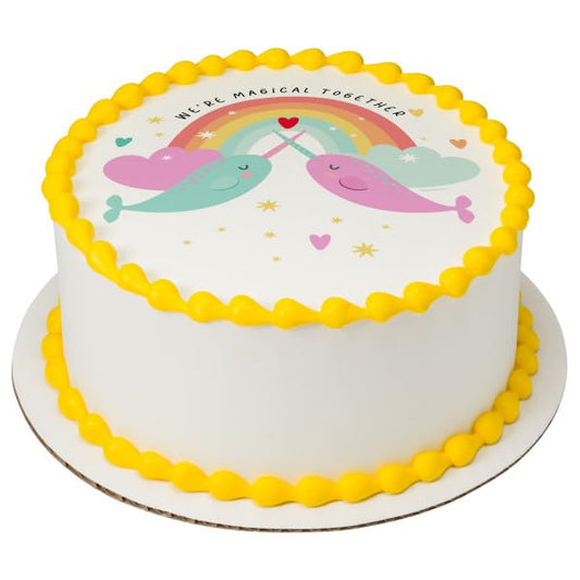 We're Magical Together Valentines PhotoCake® Edible Cake Topper Icing Image for 6 inch Round cake or larger