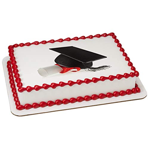 Graduation Hat Edible Cake or Cupcake Topper fits 1/4 sheet cake or larger