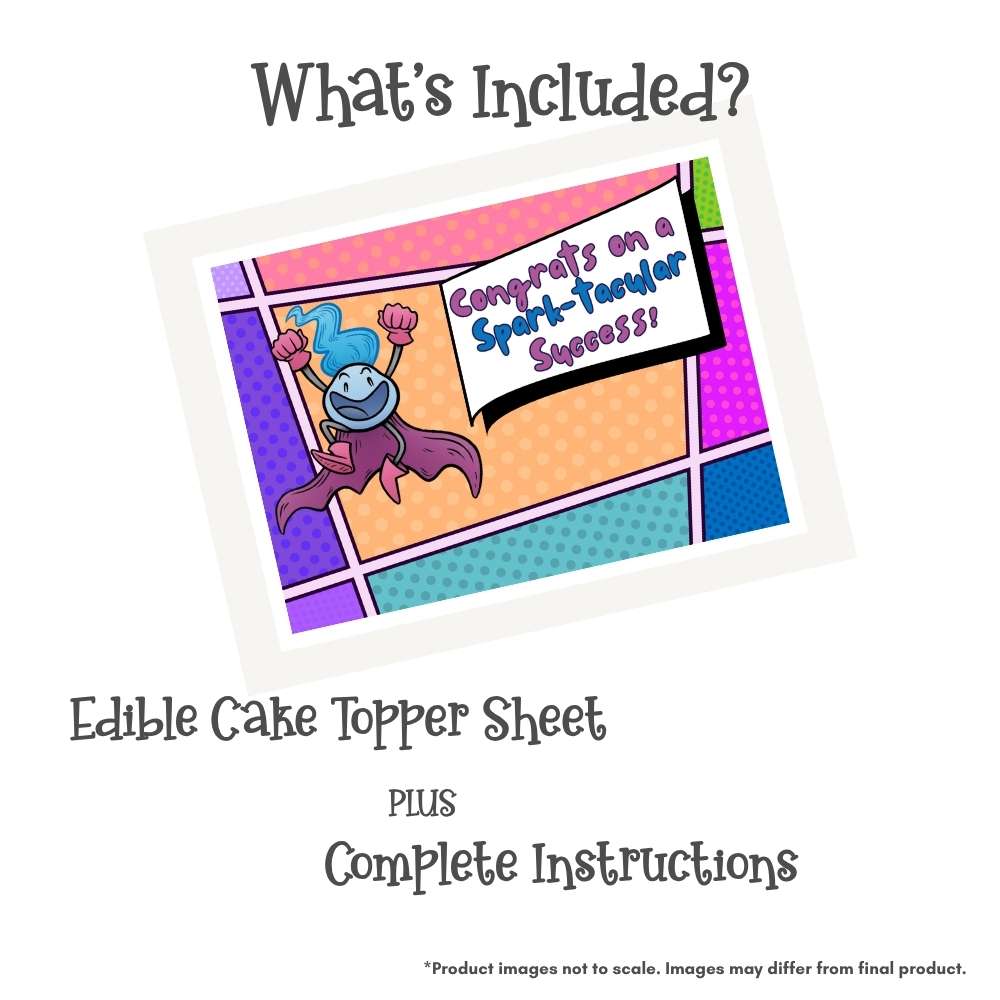 Spark Congrats! Quarter Sheet Edible Cake Topper