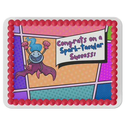 Spark Congrats! Quarter Sheet Edible Cake Topper