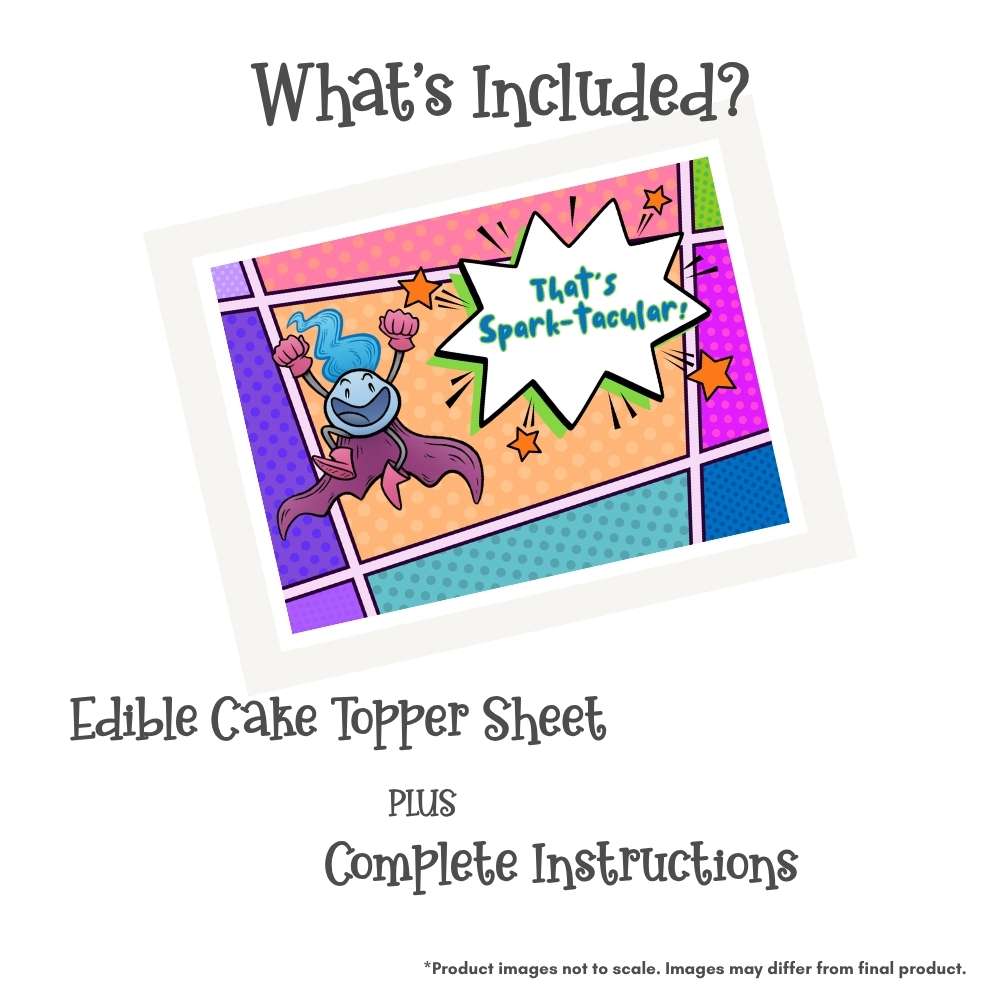 Spark Sparktacular Quarter Sheet Edible Cake Topper