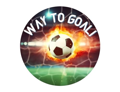 Way to Goal! Flaming Soccer Ball Edible Cake Topper-8" Round