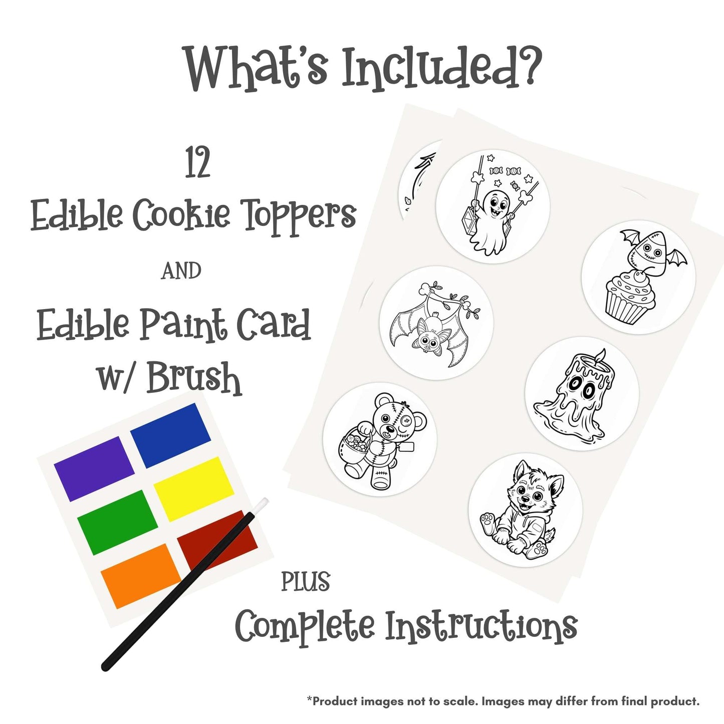 Color Your Own 3 Inch Round Cookie Kit - Halloween Cuties