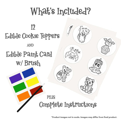 Color Your Own 3 Inch Round Cookie Kit - Halloween Cuties