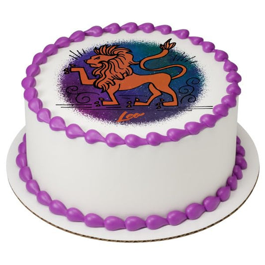 Leo Zodiac Sign PhotoCake® Edible Cake Topper Icing Image for 6 inch Round cake or larger